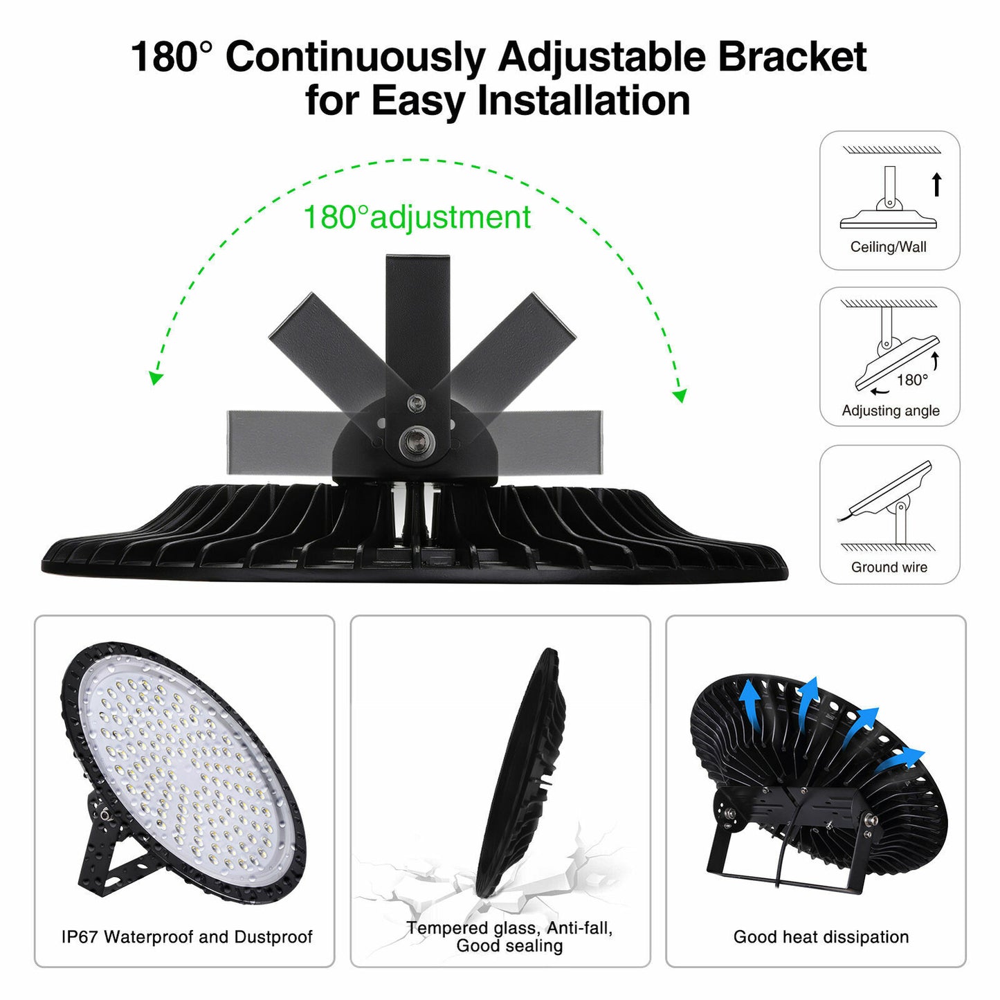 LED High Bay Light 500W 300W 200W Warehouse Led Shop Lamp Fixture UFO w/ AU Plug