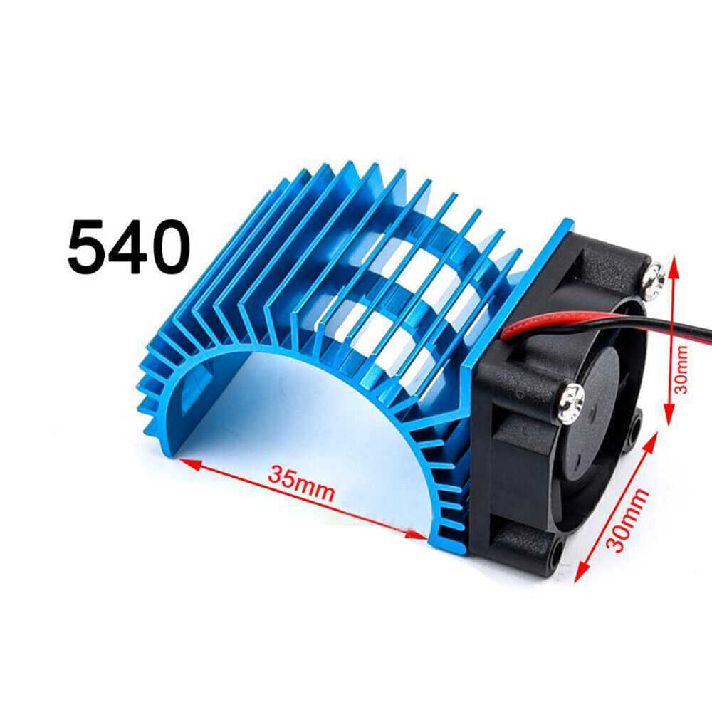 380/540 Motor Proof Cover Heatsink w/Cooling Fan for 1/8 1/10 Electric RC Car