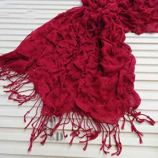 WINTER WARMER KNITTED PLEATED BUBBLE WRAP SCARF/SHAWL SC020