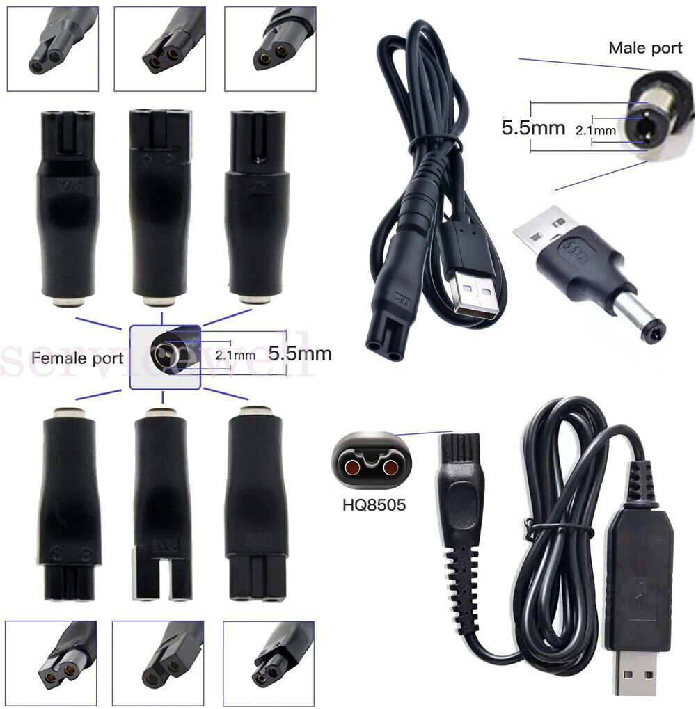 Hair Clippers Cable Power Cord Razor Charger Charger Convetor Charging Heads