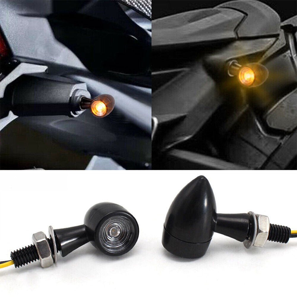 Mini LED Motorcycle Turn Signal Bullet Indicator Amber Light Amber Running Lamp