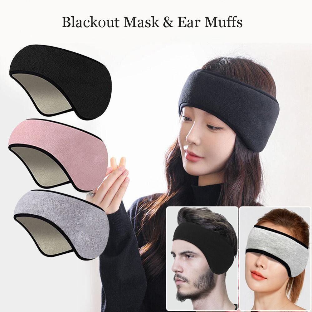 Sleeping Mask Blackout Ear Muffs For Sleeping Relaxing Noise Cancellation #T