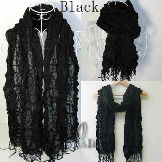 WINTER WARMER KNITTED PLEATED BUBBLE WRAP SCARF/SHAWL SC020