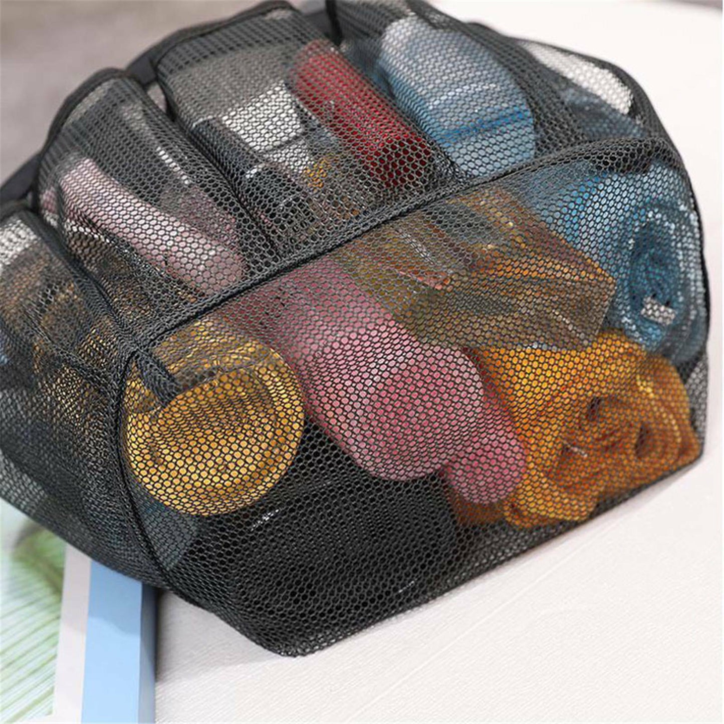 Mesh Shower Bag Caddy 8 Pocket Bathroom Tote Toiletry Bath Organizer Portable