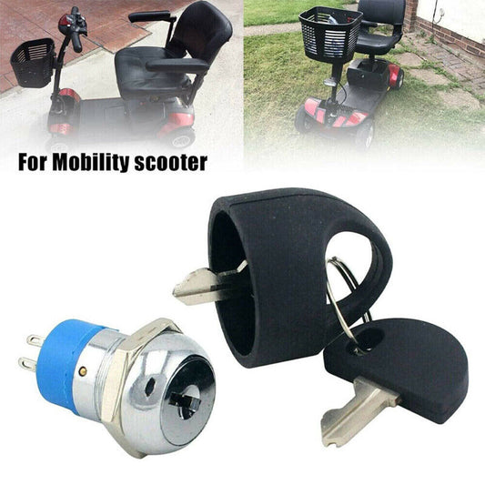 Replacement Mobility Scooter Spare Start On/Off Ignition Switch With 2 Keys