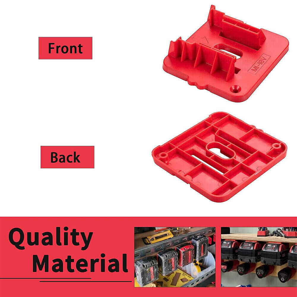 5x Battery Mounts Storage Holder Rack For Milwaukee M18 18V Tool Battery Red