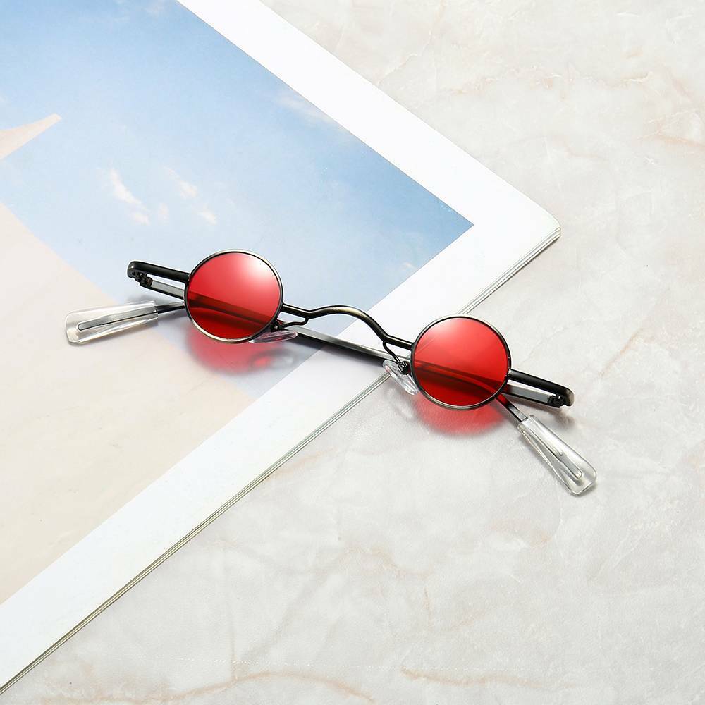 Retro Mini Sunglasses Women Round Metal Frame Small Fashion Framed Sun Glasses