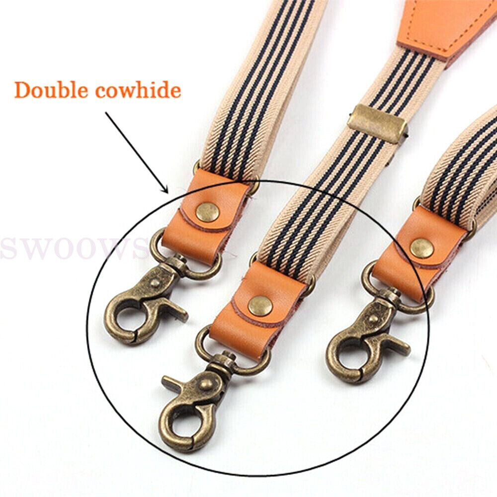 3 Hooks Hanging Pants Clip Suspenders Clips Tie Suspenders Adjustable Braces NEW