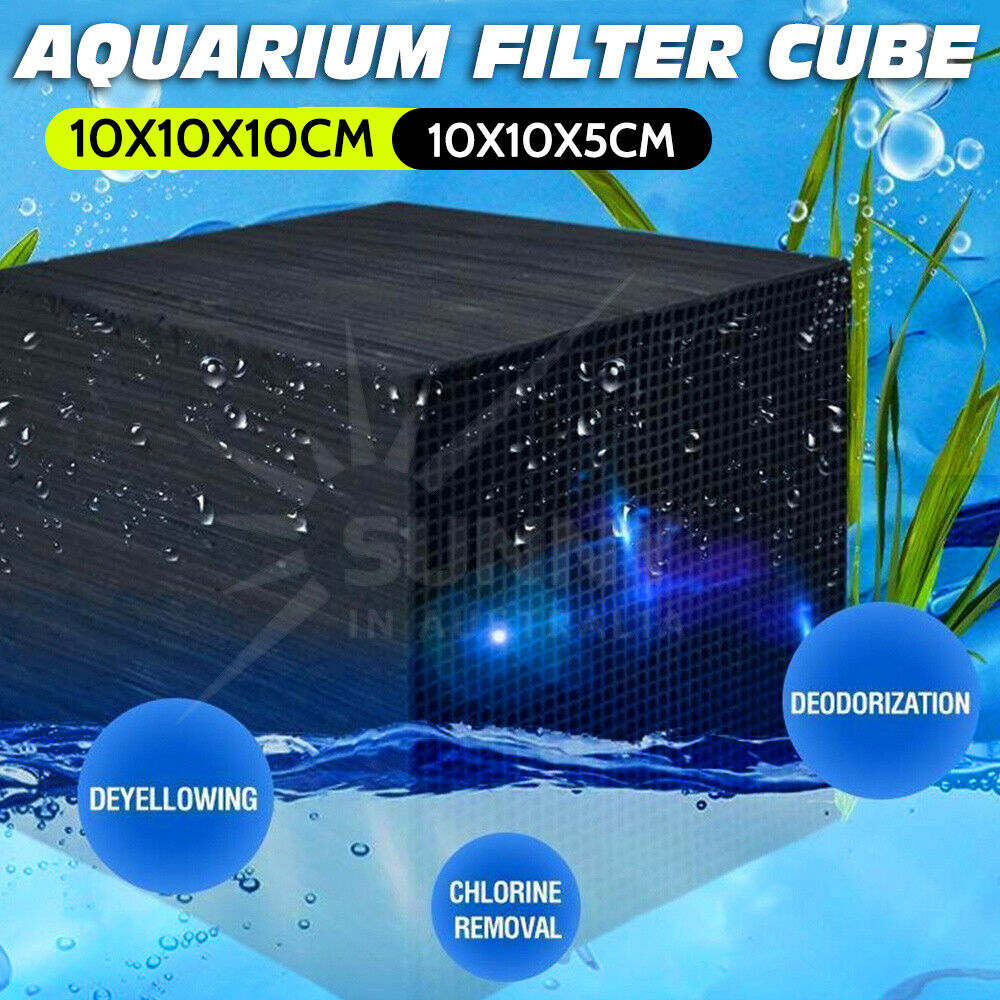 2x Eco-Aquarium Carbon Filter For Fish Tank Water Purifier Cube Aquarium Cleaner