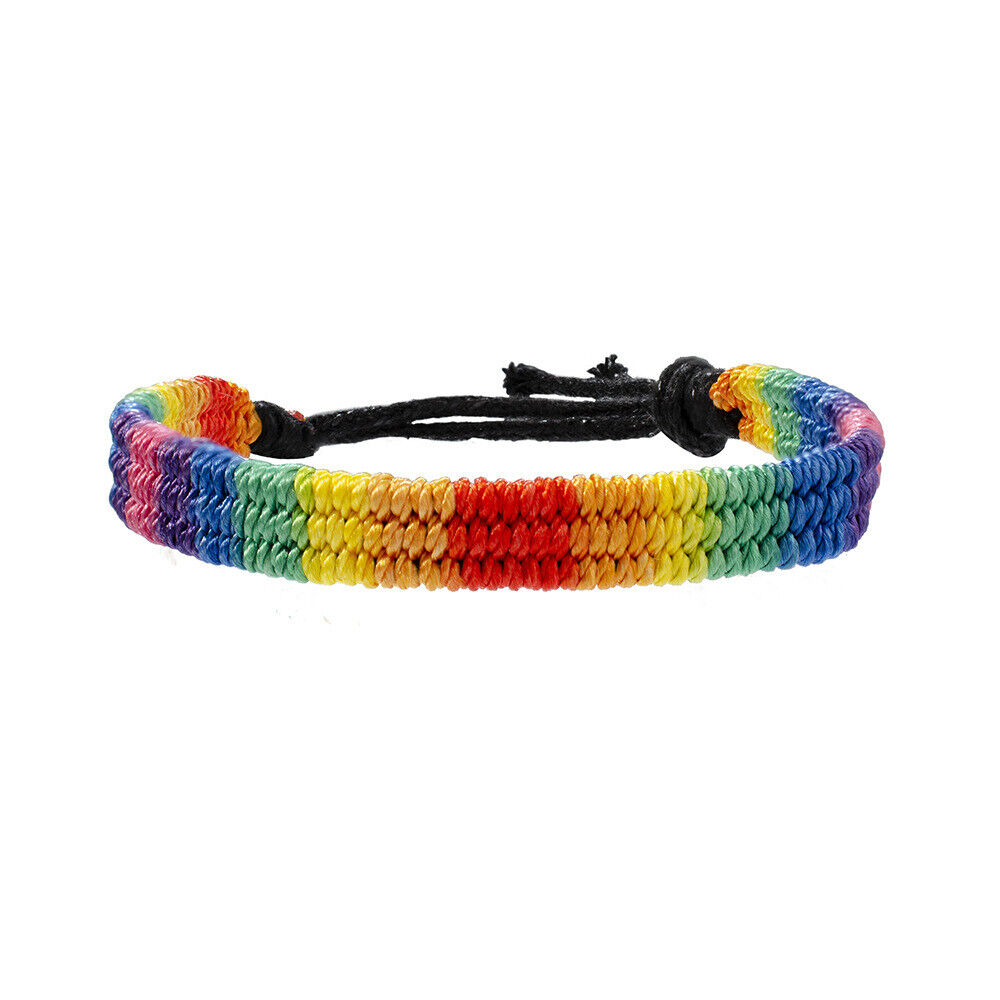 Pride LGBT Rainbow Unisex Leather Bracelet Gay Pride Bisexua Lesbian Fashion