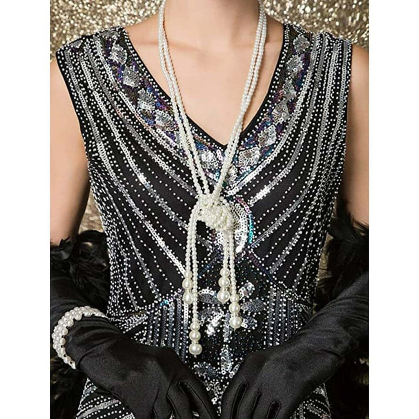 Women 1920'S Great Gatsby Accessories Kit Fancy Dress Costume Flapper Headpiece