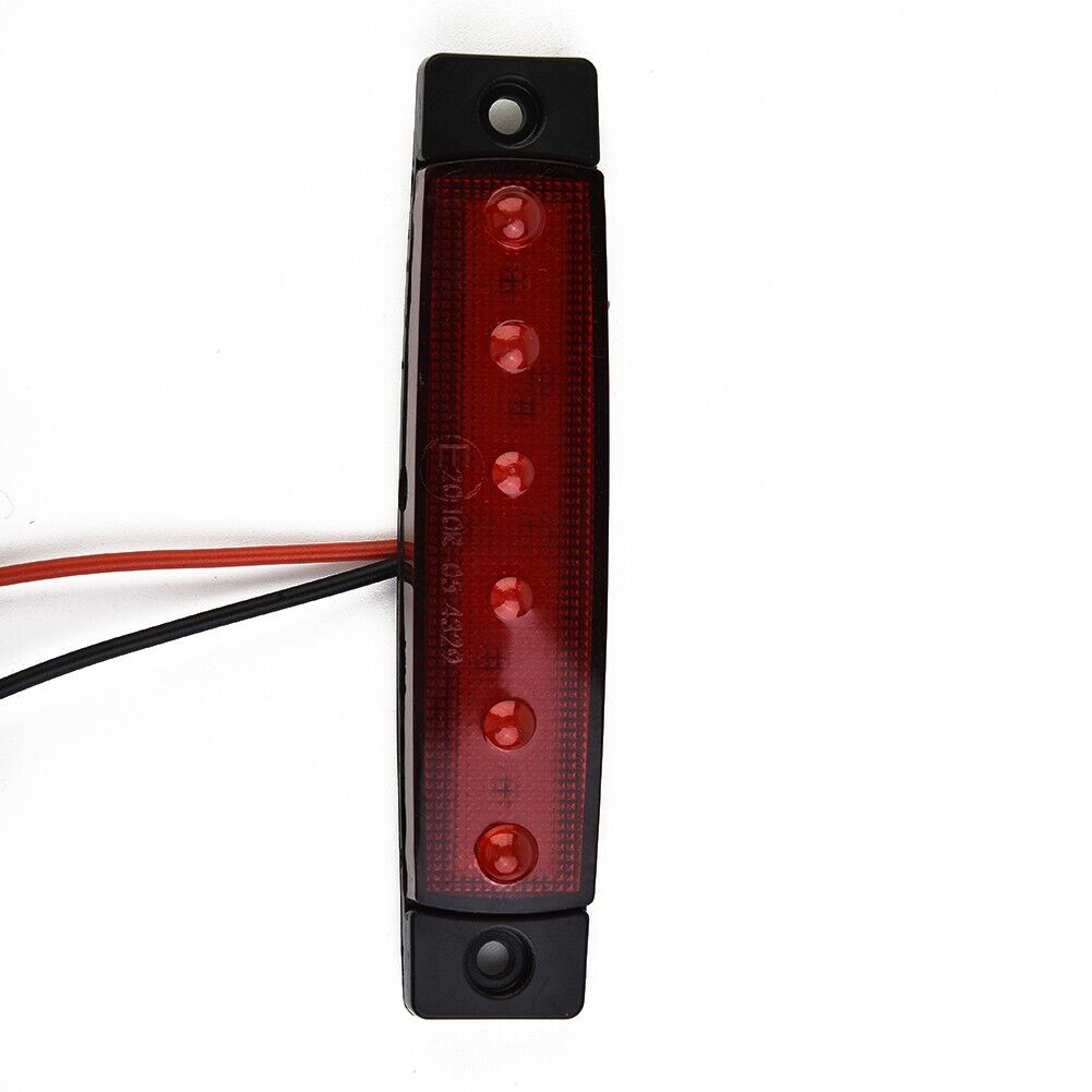 Set of 2 Waterproof 6 LED Red Brake Stop Tail Lights for Trucks and Trailers