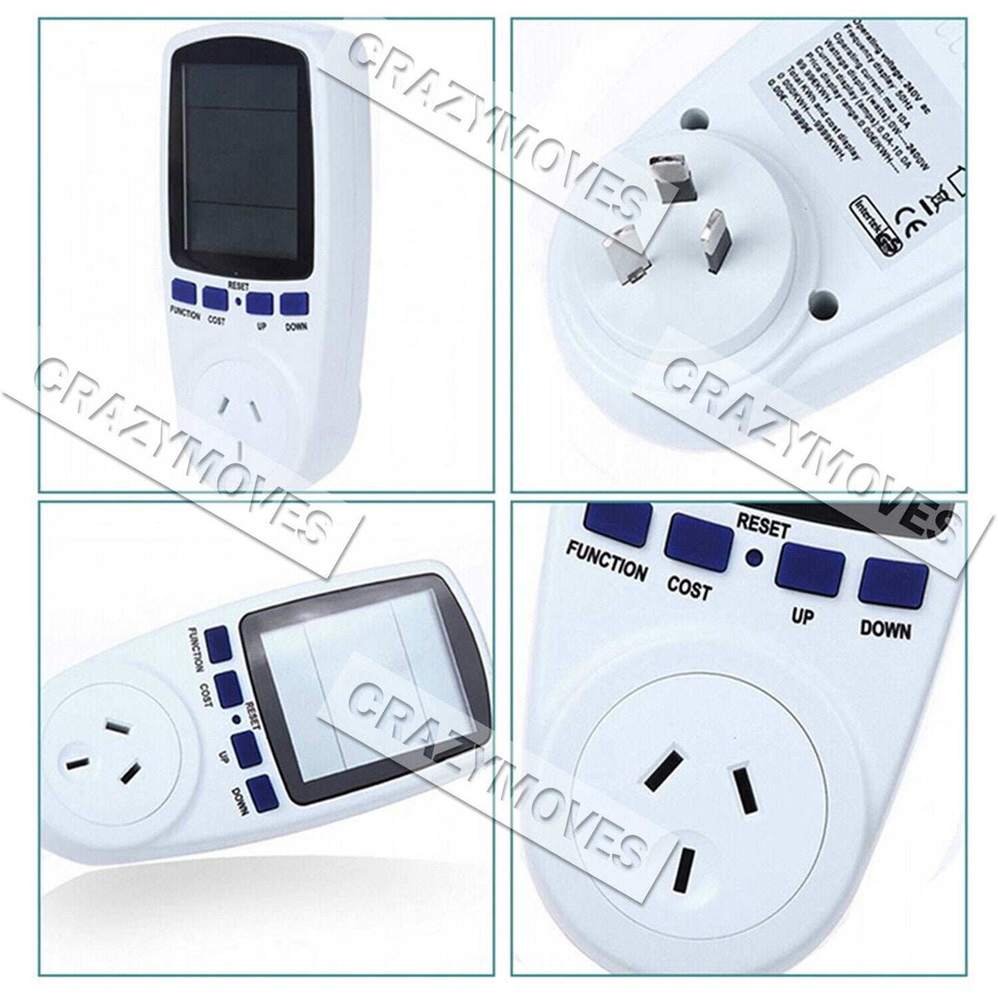 Plug Power Meter Consumption Energy Monitor Watt Electricity Usage Tester