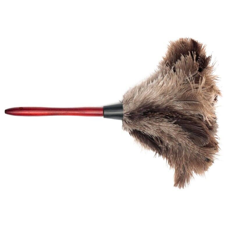 2× Anti Static Genuine Ostrich Feather Duster Wooden Handle Brush Clean