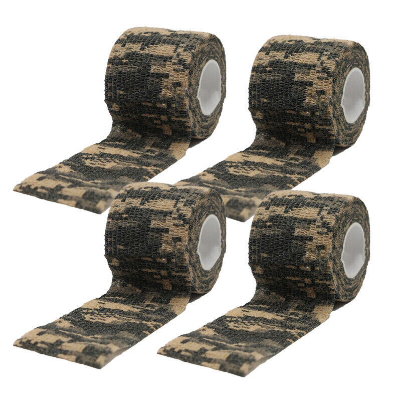 4 Roll Tape Army Camo Wrap Rifle Gun Shooting Hunting Camouflage Stealth Webbing