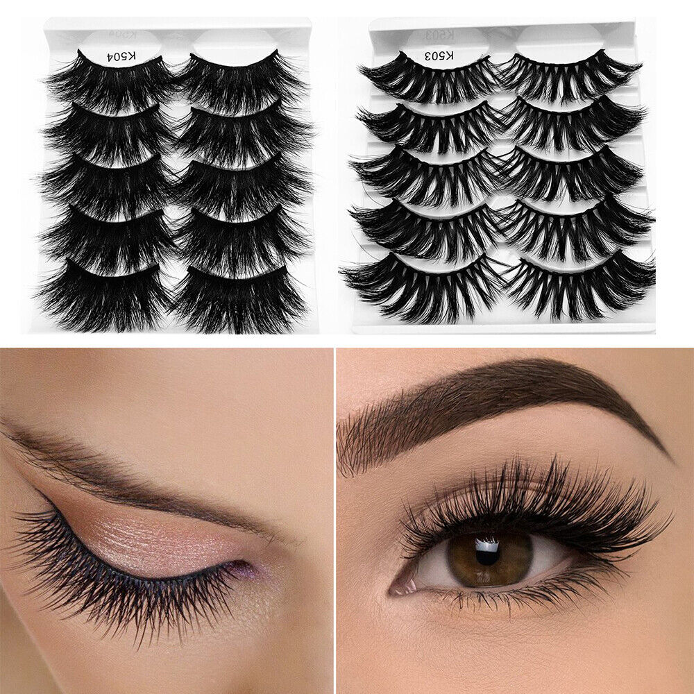 5 Pairs Mink 3D Natural Thick False Fake Eyelashes Eye Lashes Makeup Extension