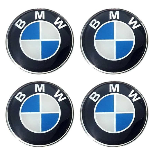 4 pcs 50mm OEM BMW Sticker Wheel Center Caps Emblem Logo