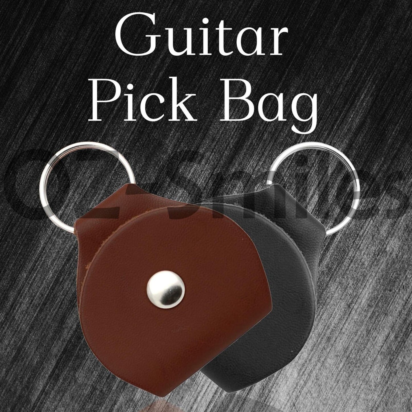 Guitar Picks Holder Handy PU Leather Keychain Style Plectrums Bag Case