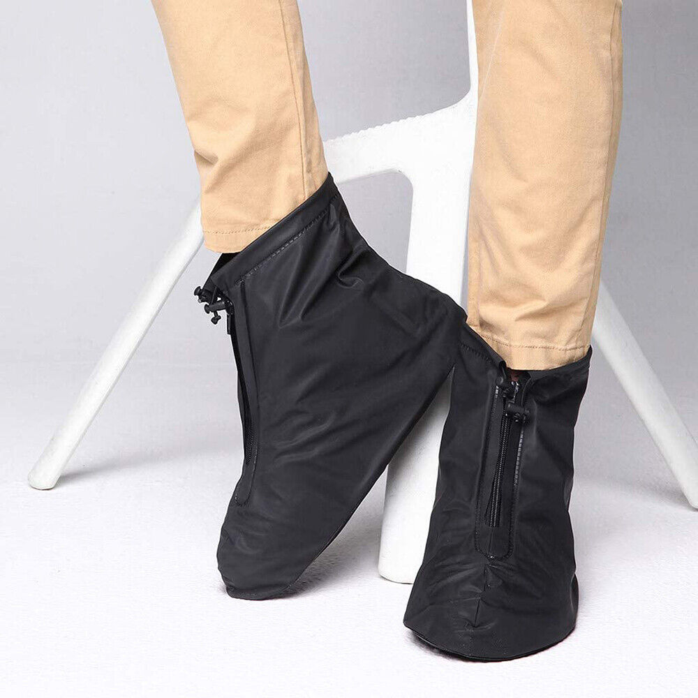 Waterproof Shoe Covers Not-Slip Raining Water Foot Boot Overshoe With Zippe