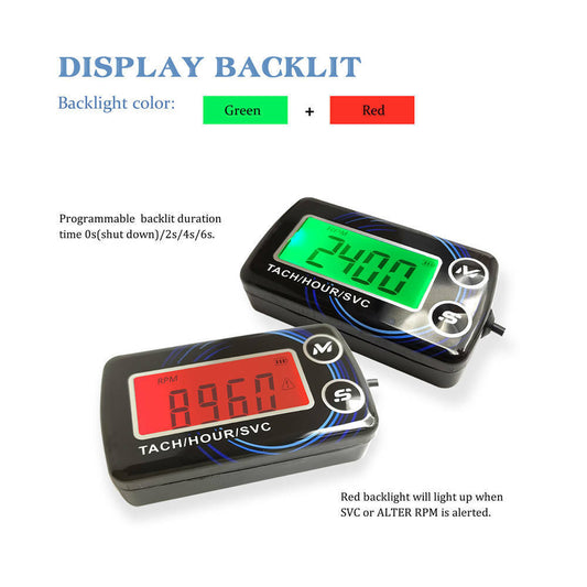 New Digital Display LCD Hour Meter Tachometer Timer With Backlight DJ-A01 XL