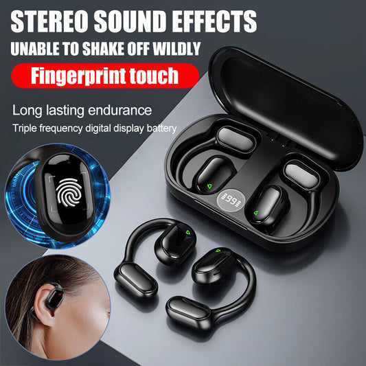 Wireless Earbuds Bone Conduction Ear Clip 5.3 Bluetooth Headphones Sport Headset