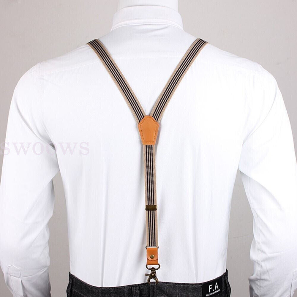 3 Hooks Hanging Pants Clip Suspenders Clips Tie Suspenders Adjustable Braces NEW