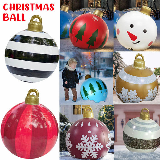 60cm Christmas Inflatables Balls Decorations Outdoor Yard Xmas Decor Balloons