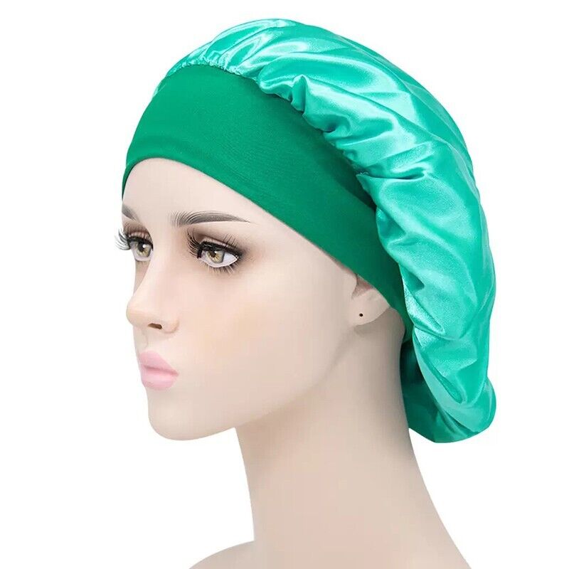 Sleeping Bonnet Hair Wrap Silk Satin Cap Women Elastic Night Soft Hat Headwear