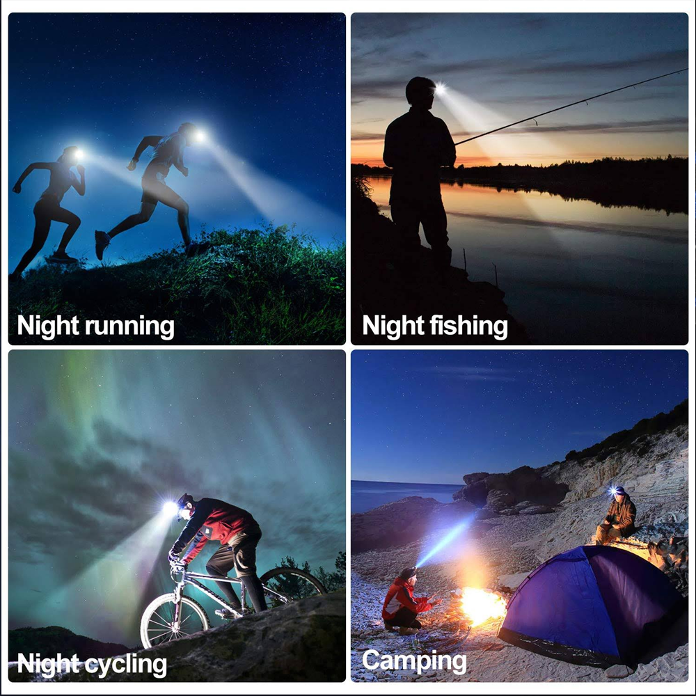 USB Rechargeable T6 LED Headlamp Head Torch Light Lamp Outdoor Camping Fishing