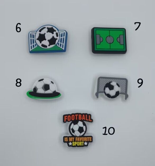 Football Charms, PVC Shoe Decor Set for Shoes