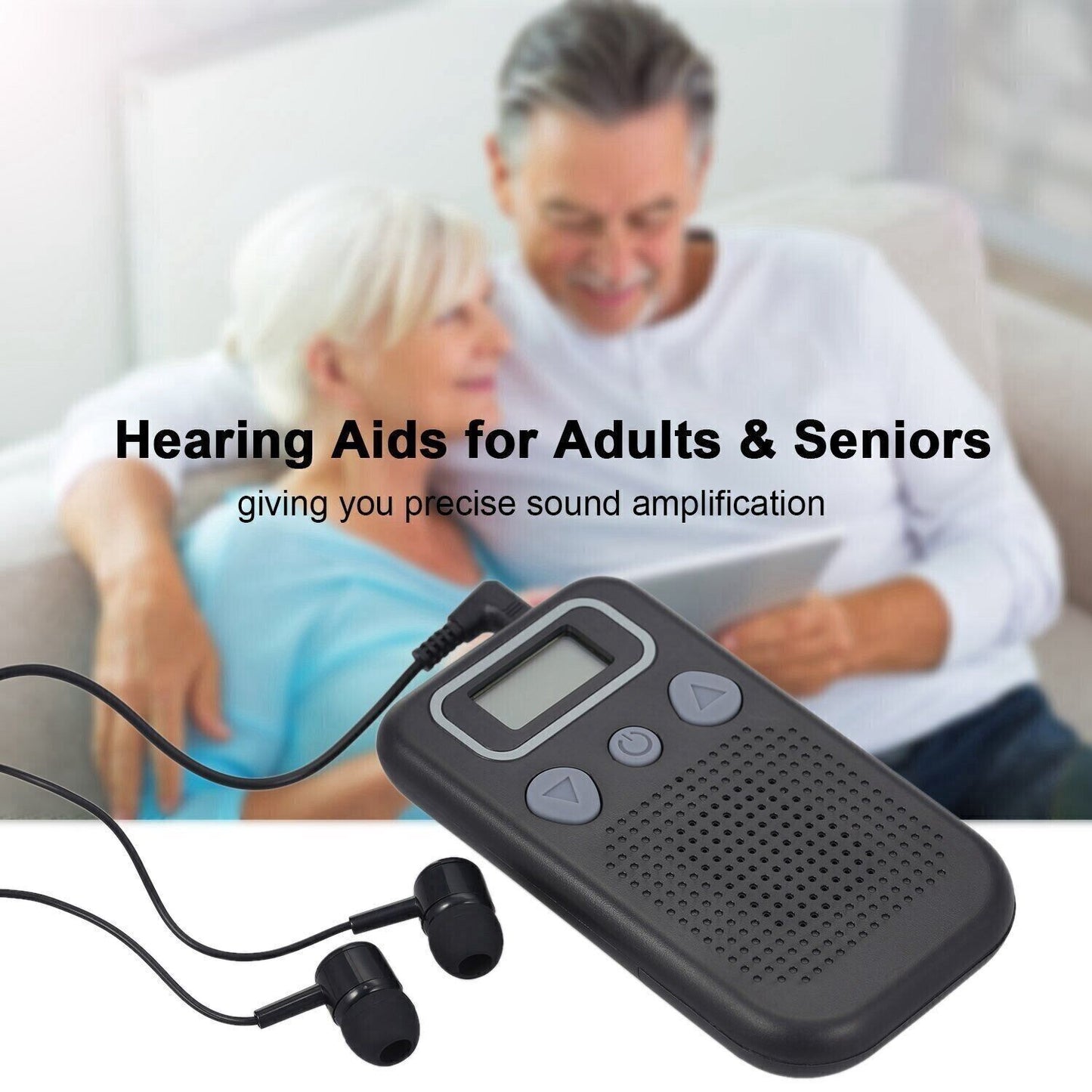 Pocket Hearing Aid Device Booster Adjustable Sound Voice Amplifier Ear Enhancer