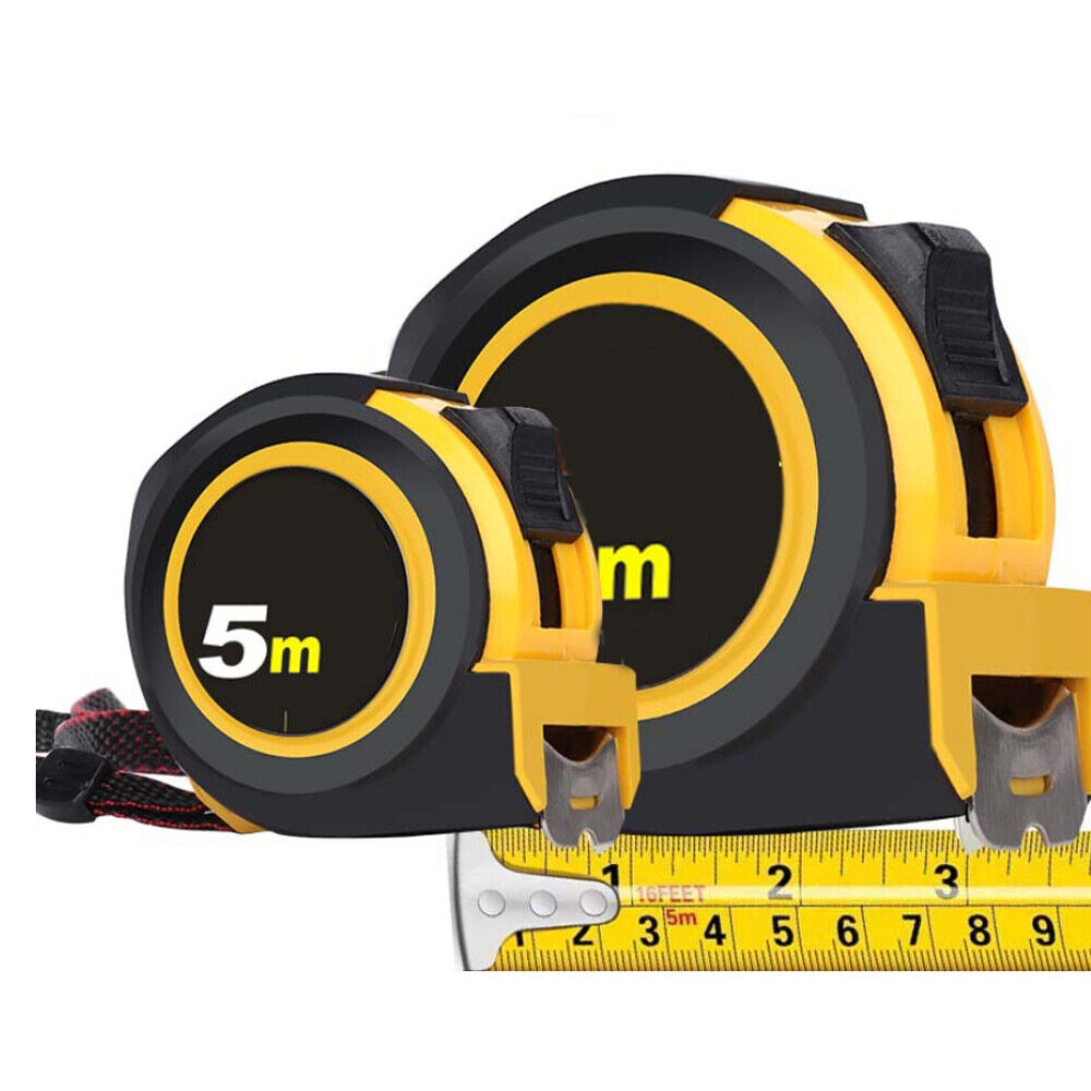 Measuring Rule Tool 10m Retractable Tape Measure 3-Way Lock Metric Rubber