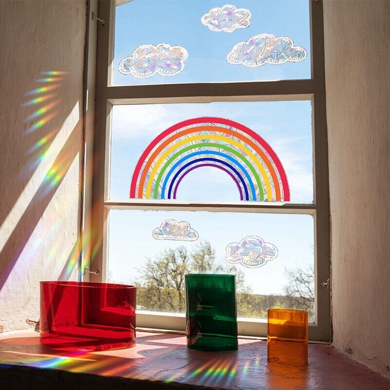 Wall Sticker PVC Electrostatic Glass Sticker for Window Suncatcher Rainbow3513