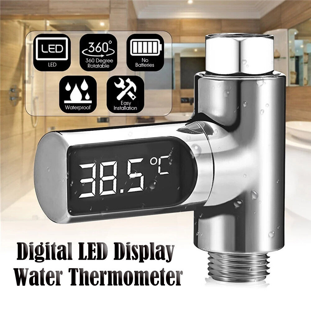 LED Digital Shower Thermometer Kitchen Bath Water Temperature Monitor For Baby