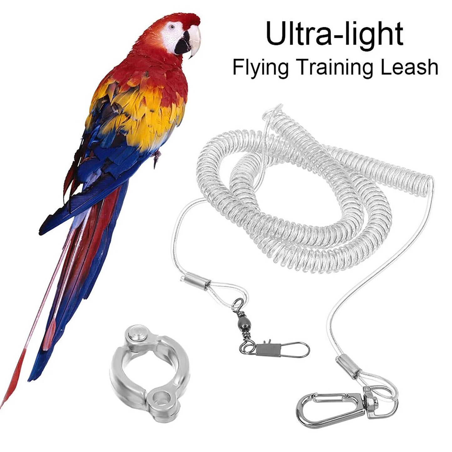 3M Bird Leash w/Leg Ring Ultra-light Parrot Bird Harness Flying Training Rope