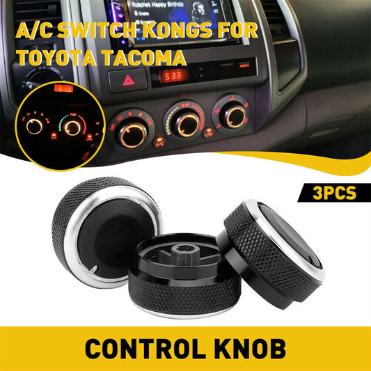 3pcs For Toyota Tacoma 2005~2015 3X Car Air Condition Switch Control A/C Knob Durable