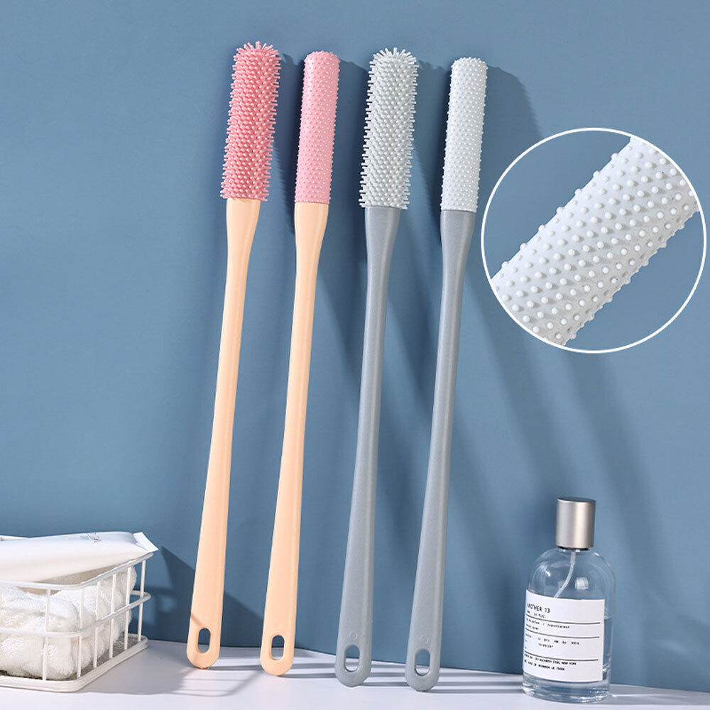 Toe Gap Cleaning Brush, Foot Scrubber in Shower, Long Handle Silicone Foot Brush