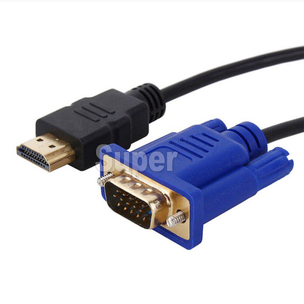 1.8m 1080P Gold Plated HDMI to VGA 15Pin Male Cable Adapter Lead for HDTV HD LCD