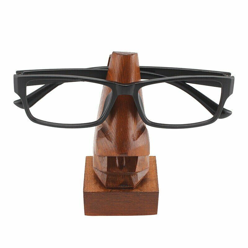 Wooden Nose-Shaped Sculpture Sunglasses Eyeglasses Glasses Holder Display Stand