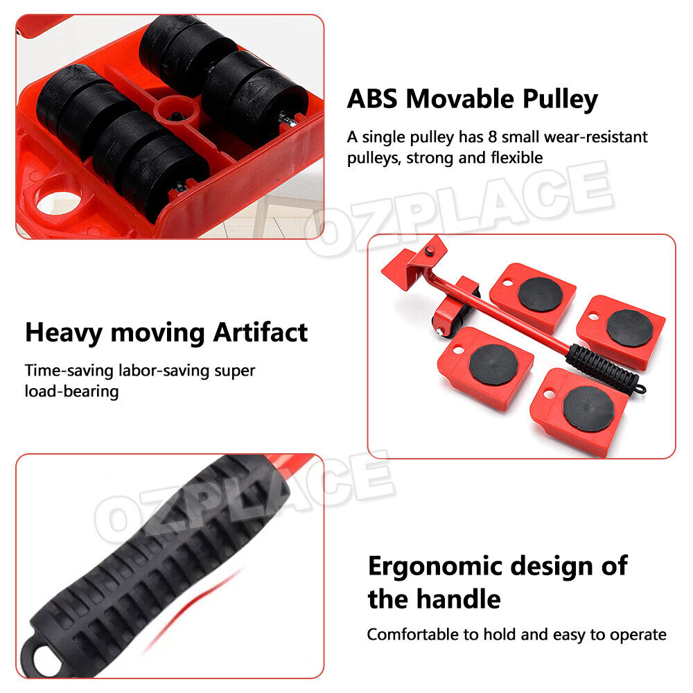 Heavy Furniture Moving Lifter Roller Move Tool Set Wheel Mover Sliders Kit