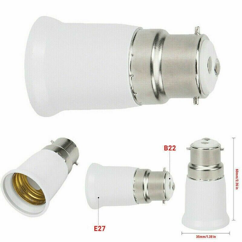 4x B22 To E27 Light Socket Adapter Bayonet Lamp Base To Edison E27 Bulb Screw