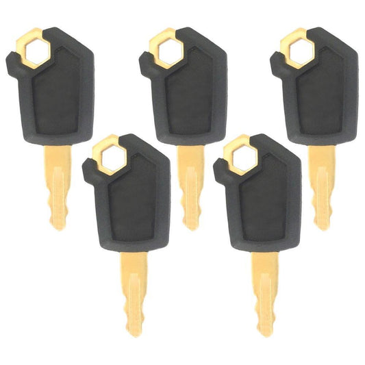 (5) Heavy Equipment Key Set Ignition Keys Fits CAT Fits Caterpillar New Style 5P