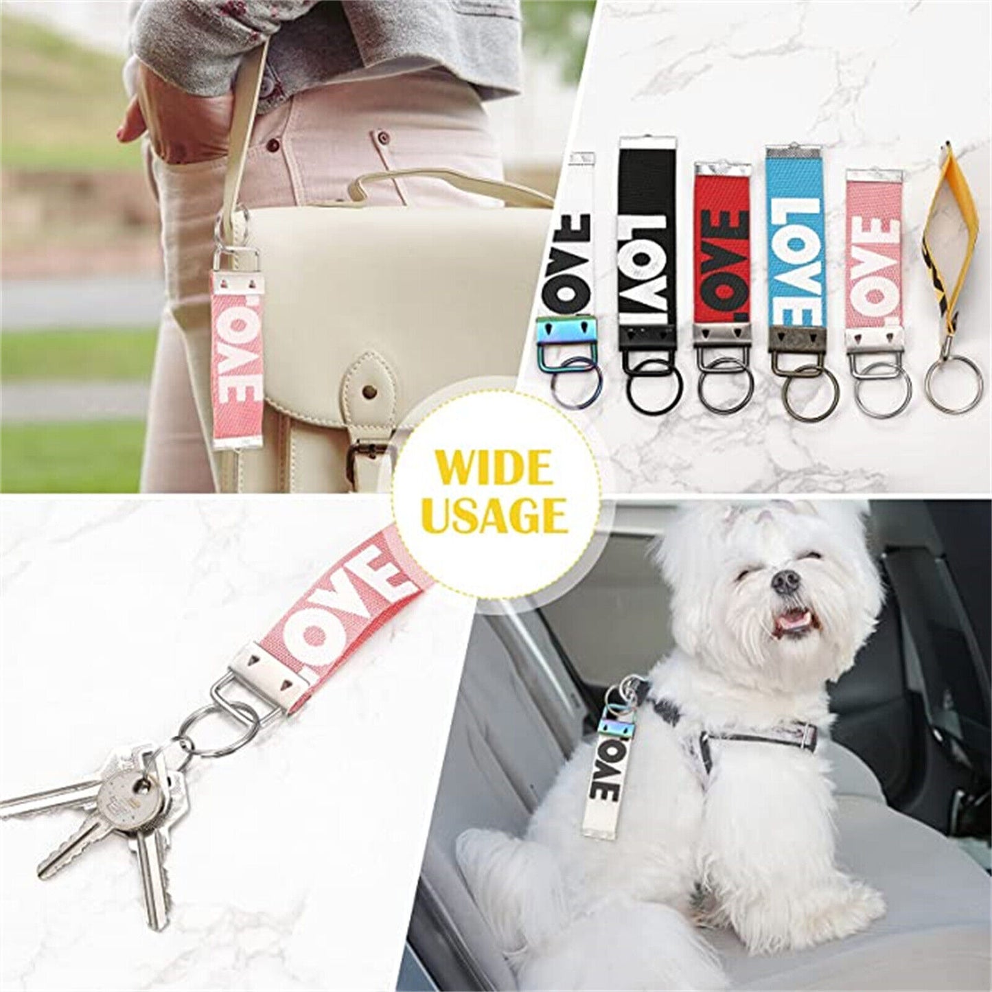 60Pcs DIY Craft Key Fob Keychain Hardware With Pliers Wristlets Tail Clip Gifts