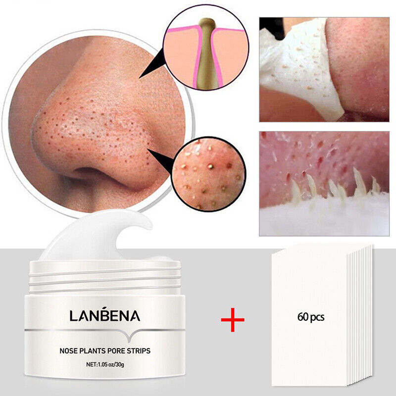 LANBENA 60PCS Pore Strips Blackhead Remover Nose Acne Clean