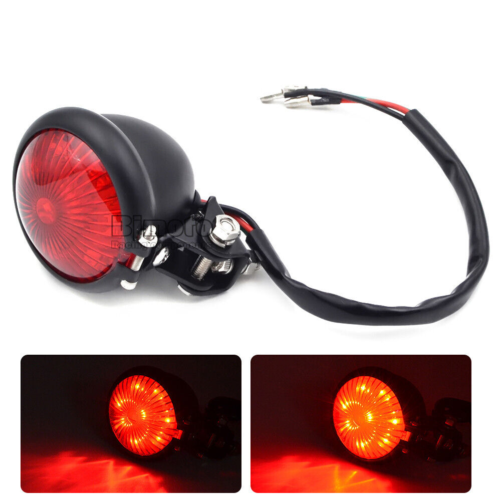 Retro Motorcycle Red LED Rear Tail Light Brake Stop Lamp For Harley Cafe Racer