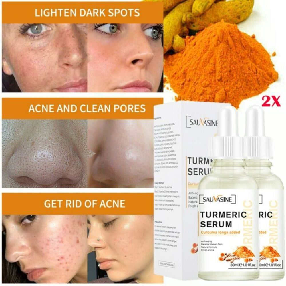 2~Turmeric Serum Dark Spot Corrector Remove Wrinkle Tumeric Face Whitening Cream