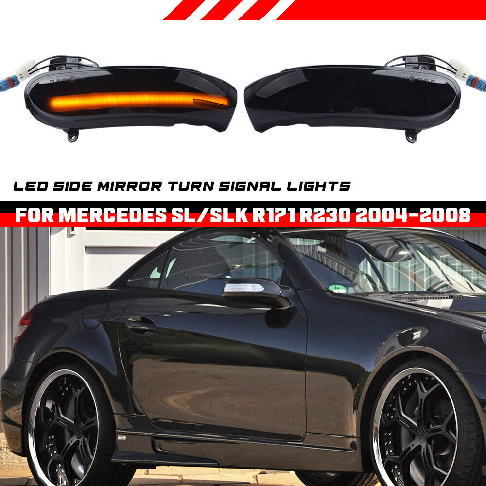 For Benz SLK SL R171 W171 R230 W230 LED Side Mirror Turn Signal Light Sequential