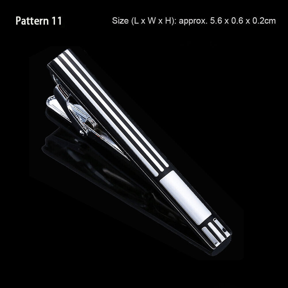 Mens New 5~6cm Clip Stainless Steel Shirt Tie Pin Bar Clasp Wedding Silver Black