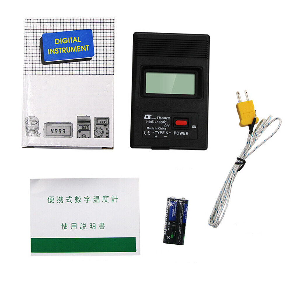 TM-902C Digital K Type LCD Thermometer Thermodetector Meter + Thermocouple