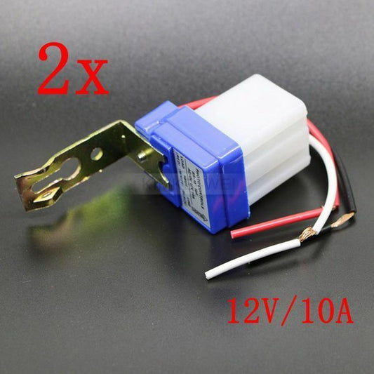 2x Automatic Auto On Off Street Light Switch Photo Control Sensor AC/DC 12V 10A